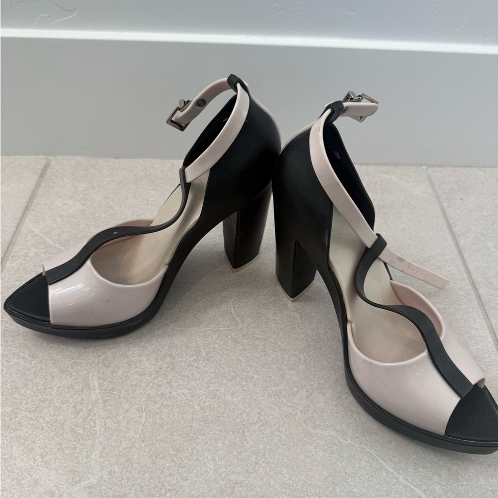 Melissa Black and Cream Heels